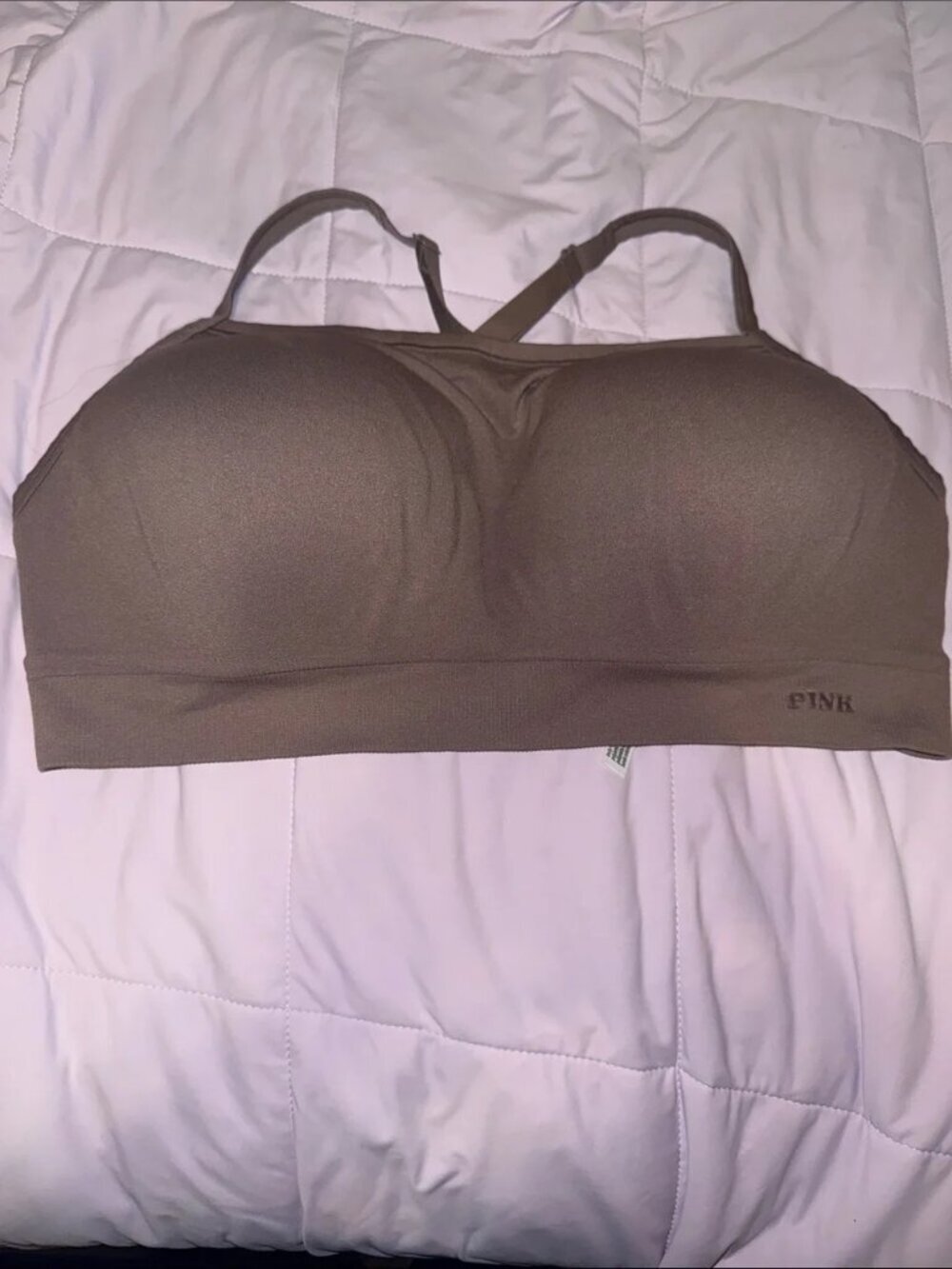 NWT PINK Victoria’s Secret Tan Sports Bra XL